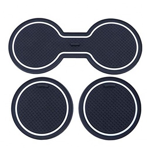 Alfombrillas de consola Portavasos Liner para 2017 2018 2019 Modelo 3 Accesorios 7 piezas por juego con almohadillas inferiores de reposabrazos de ajuste blanco - Product Image 2