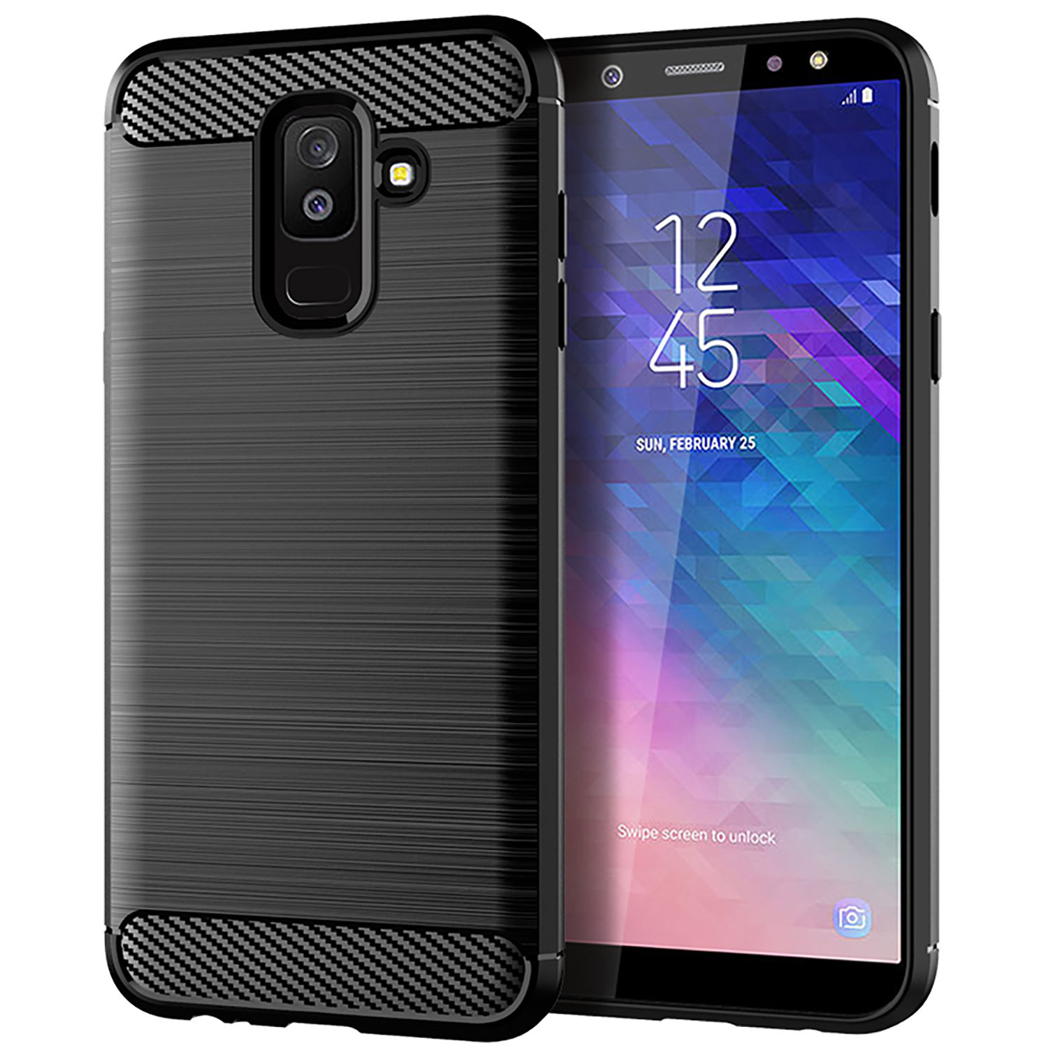 Samsung Galaxy A6 Plus 2018 Carbon Fiber Shockproof Case