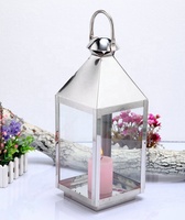 Grand bougeoir en verre en acier inoxydable personnalisé pour jardin Ensembles de lanternes de mariage Décoration de Noël funéraire décorative Lanternes en or