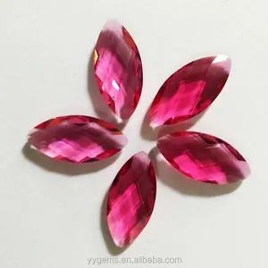 Top qualité Marquise diamant coupe rouge rubis gemmes Bangkok Rubis Corindon Synthétique Prix par carat