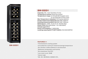55L 18 botellas Zona Dual de la botella de vino de refrigerador eléctrico de <span class=keywords><strong>manga</strong></span> con precio bajo - Product Image 2