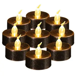 12 Chiếc Pin Hoạt Động Nhấp Nháy Nến Tealight Không Lửa, Tuổi Thọ Pin Lâu Dài, Sinh Nhật, Đám Cưới-Ấm Áp-Trắng