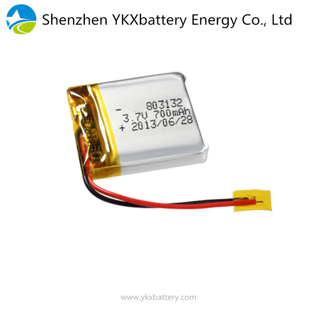 3.7 v 700 mah batterie li-ion rechargeable 803132 d'ion de lithium polymère batterie
