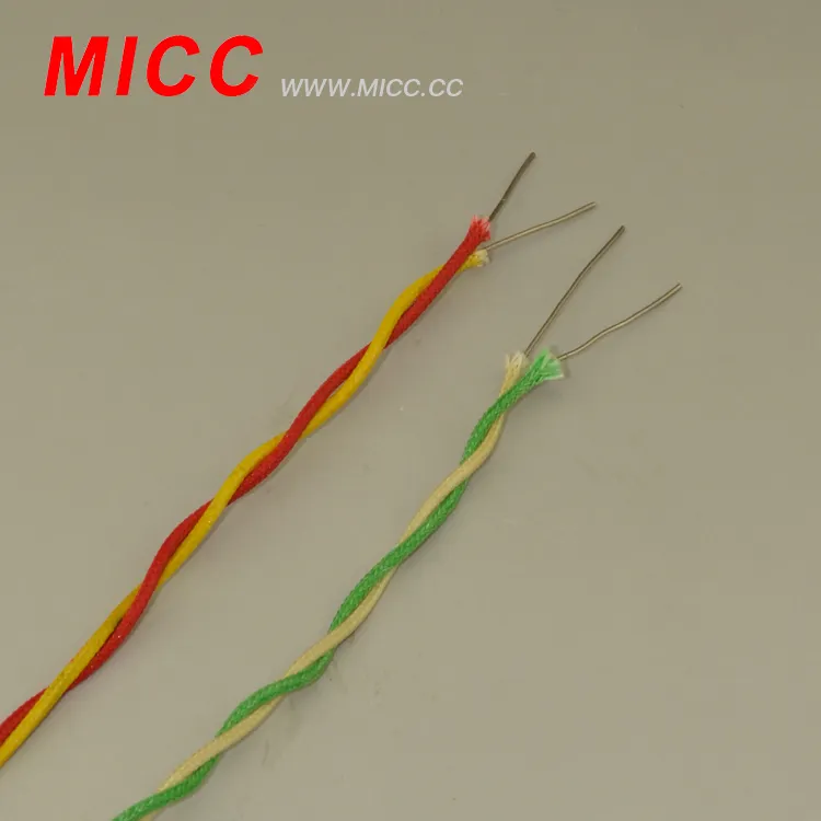 Type KX- 2x20 AWG Twisted Fiberglass Thermocouple wire,Type K fiberglass Temperature Sensor Cable