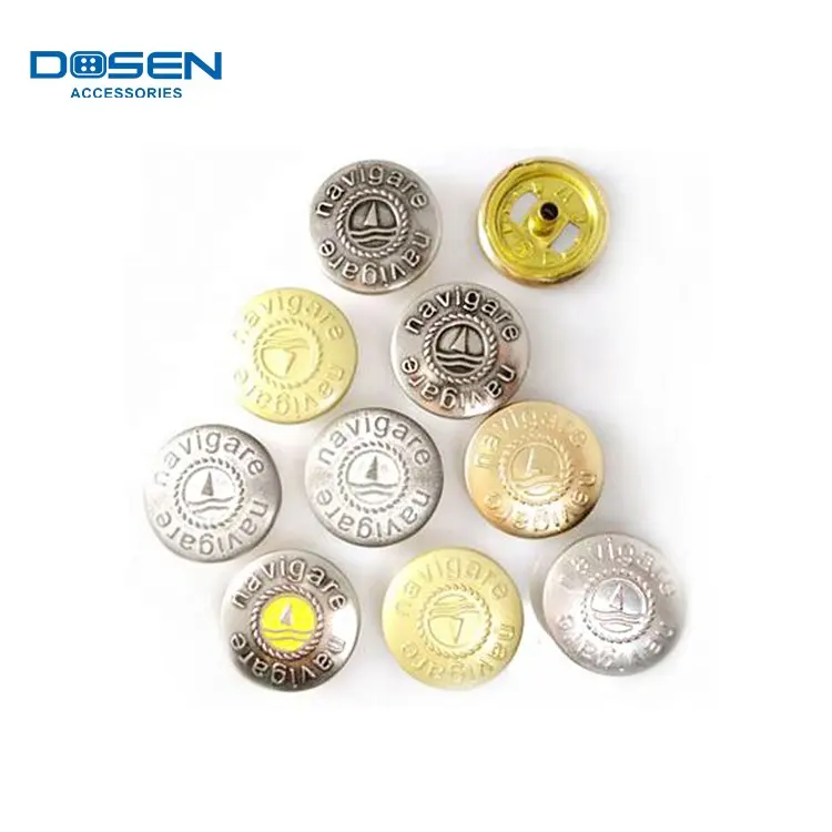 Factory direct sale custom logo metal leather jeans snap buttons for clothing