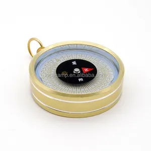 Portable Mini Qibla Direction Finder Compass for Muslims Aluminum Material with Pouch Pocket for Outdoor Sports Brass Case