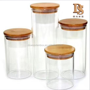 Vendita Diretta dalla Fabbrica Barattolo in <span class=keywords><strong>Ceramica</strong></span> per <span class=keywords><strong>Spezie</strong></span> con Coperchio in Bambù Barattolo in Vetro con Coperchio in Legno Personalizzato per Candele - Product Image 2