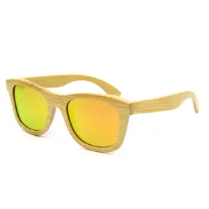 classic fashion lentes de bambu Polarized sunglasses brand names Stock Wooden sunglasses bamboo
