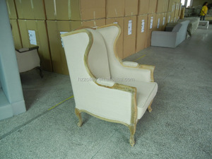 <span class=keywords><strong>Fauteuil</strong></span> en tissu <span class=keywords><strong>avec</strong></span> dossier <span class=keywords><strong>haut</strong></span> de gamme, <span class=keywords><strong>avec</strong></span> <span class=keywords><strong>accoudoir</strong></span>, pour salon français, chaise en bois - Product Image 2