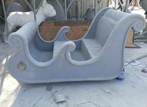 Grande Jumbo in fibra di vetro Santa <span class=keywords><strong>slitta</strong></span> per la decorazione centro commerciale commerciale di <span class=keywords><strong>natale</strong></span> carta plastica forniture 120cm - Product Image 5