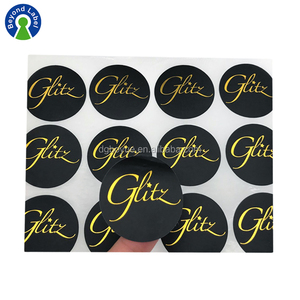 Stampato Rotondo di Marca <span class=keywords><strong>Nome</strong></span> Logo <span class=keywords><strong>Adesivi</strong></span> In Vinile Lucido Impermeabile Etichette <span class=keywords><strong>con</strong></span> Oro Foglio di Stampa A Caldo - Product Image 2