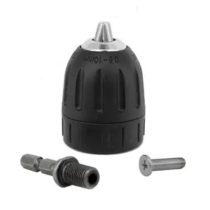 Mandril para broca sem chave de 10mm, 3/8 "24unf com adaptador para brocas e chaves de fenda, acessórios de ferramentas elétricas