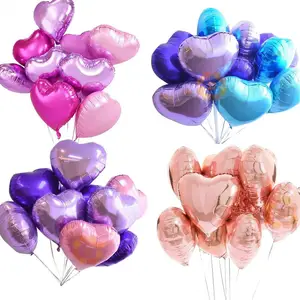 18 Inch Pure Balloon Paste Love Heart Globos Al Por Mayor For Wedding Love Decoration Heart Shape Aluminum Foil Balloons