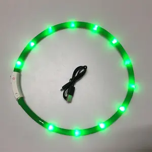 Silicone Glowing Walking Safety LED Dog Collar for Christmas