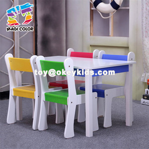 Las sillas de tabla al por mayor de los niños de madera fijaron usado para el bebé que comía y que estudiaba W08G240 - Product Image 2