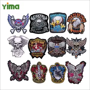 2019 latest fashion embroidery patch big skull applique patch embroidery for motorcyclist blouse