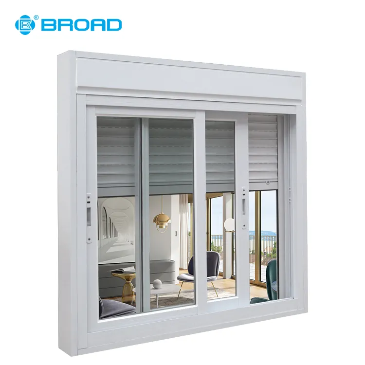 Hot sales remote control window sliding glass doors with built in blinds