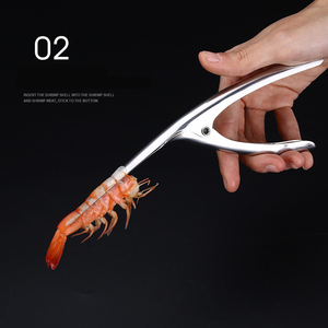OEM gamberetti pelapatate in acciaio inox frutti di mare strumenti di cottura creativa comoda buccia di gamberetti - Product Image 4