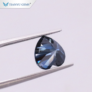 Moissanite bleue Tianyu Gems 1ct, forme cœur, diamants synthétiques, diamants bleus - Product Image 6