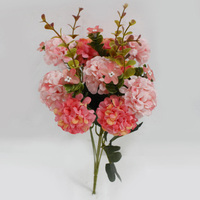Bunga Kecil Buatan Kain & Plastik Bunga Dekoratif Rumah Pernikahan Tahun Baru Bunga Aster Kecil Hydrangea 35cm