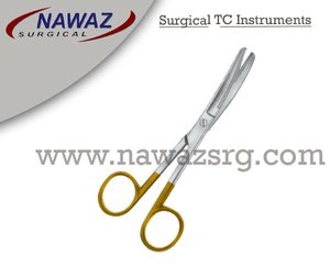 Tijera TC quirúrgica profesional Supercut de alta calidad curvada 14cm personalizada Super Cut Sharp Acero inoxidable plata con oro - Product Image 2