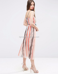 Courroie De Gaine Réservoir Imprimer Rayé Femmes Robe Dos Nu Arc-En-Rayé de Mode Discothèque Partie Sexy Robe - Product Image 2