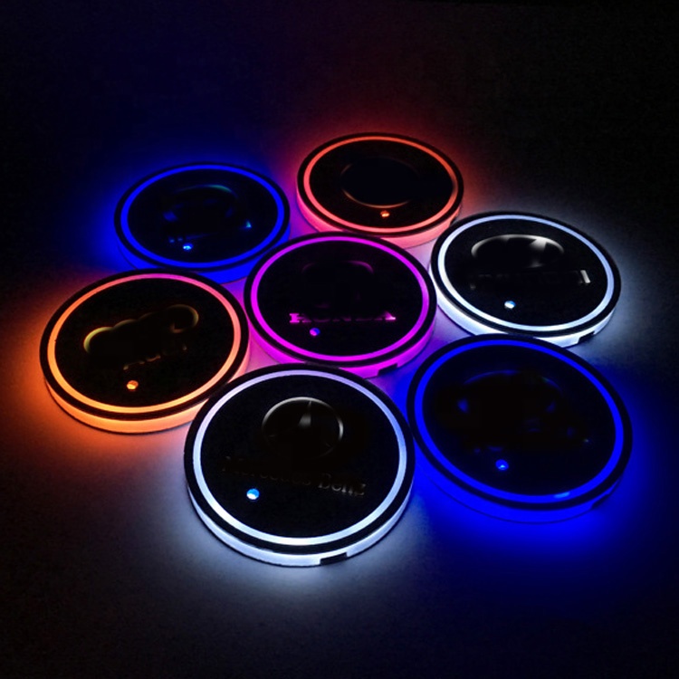 WSX-11-61 LED Car Cup Holder Coaster - RGB Light Auto Accessory