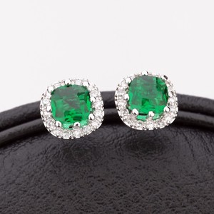 Teemi Cubic Zirconia Jewelry Cuatro opciones de color lindo Plaza Piedra Publicar Stud Pendientes de Corea del estilo de la moda - Product Image 3