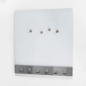 Porte-clés de tableau magnétique brillant de salon intérieur rond noir - Product Image 5