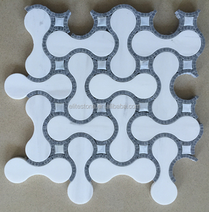Mosaic Patter Waterjet Marble Mosaic, Thiết Kế Sàn Đá Cẩm Thạch Hiện Đại - Product Image 6