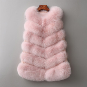 Manteau de fourrure de luxe pour femmes et filles, en Faux renard, vêtements <span class=keywords><strong>sans</strong></span> manches, doux, à la mode, <span class=keywords><strong>gilet</strong></span> d'extérieur, nouvelle collection 2021 - Product Image 3