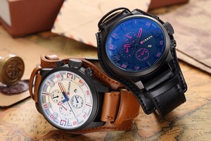 CURREN 8225 <span class=keywords><strong>2022</strong></span> Nouvelle montre de sport de marque haut de gamme pour hommes, livraison directe, montre de sport avec date, montre à quartz avec bracelet en cuir, cadeau pour homme - Product Image 6