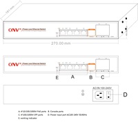 Saklar jaringan saklar serat optik 8ch POE saklar 48V dikelola sepenuhnya Gigabit SNMP POE33084PFM