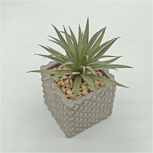 Heim-Garten-Dekoration Zement Künstlicher Grüner Bonsai im Grauen Topf Langlebig & Realistisch <span class=keywords><strong>20cm</strong></span> Schreibtischpflanze - Product Image 3
