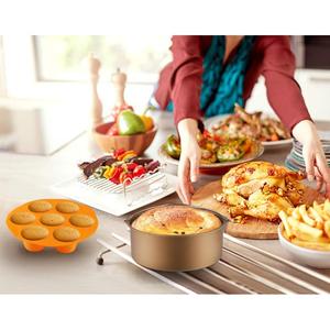 <span class=keywords><strong>Freidora</strong></span> de aire eléctrica XL 3,1-4.0L Gold con potencia de 8 pulgadas y juego de accesorios para uso doméstico Freír <span class=keywords><strong>sin</strong></span> <span class=keywords><strong>aceite</strong></span> - Product Image 2