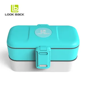 Creative City Life Microwave Safe Lunch Box Airtight PP Plastic Bento Box With Cutlery Folding Eco-Friendly for Food Storage