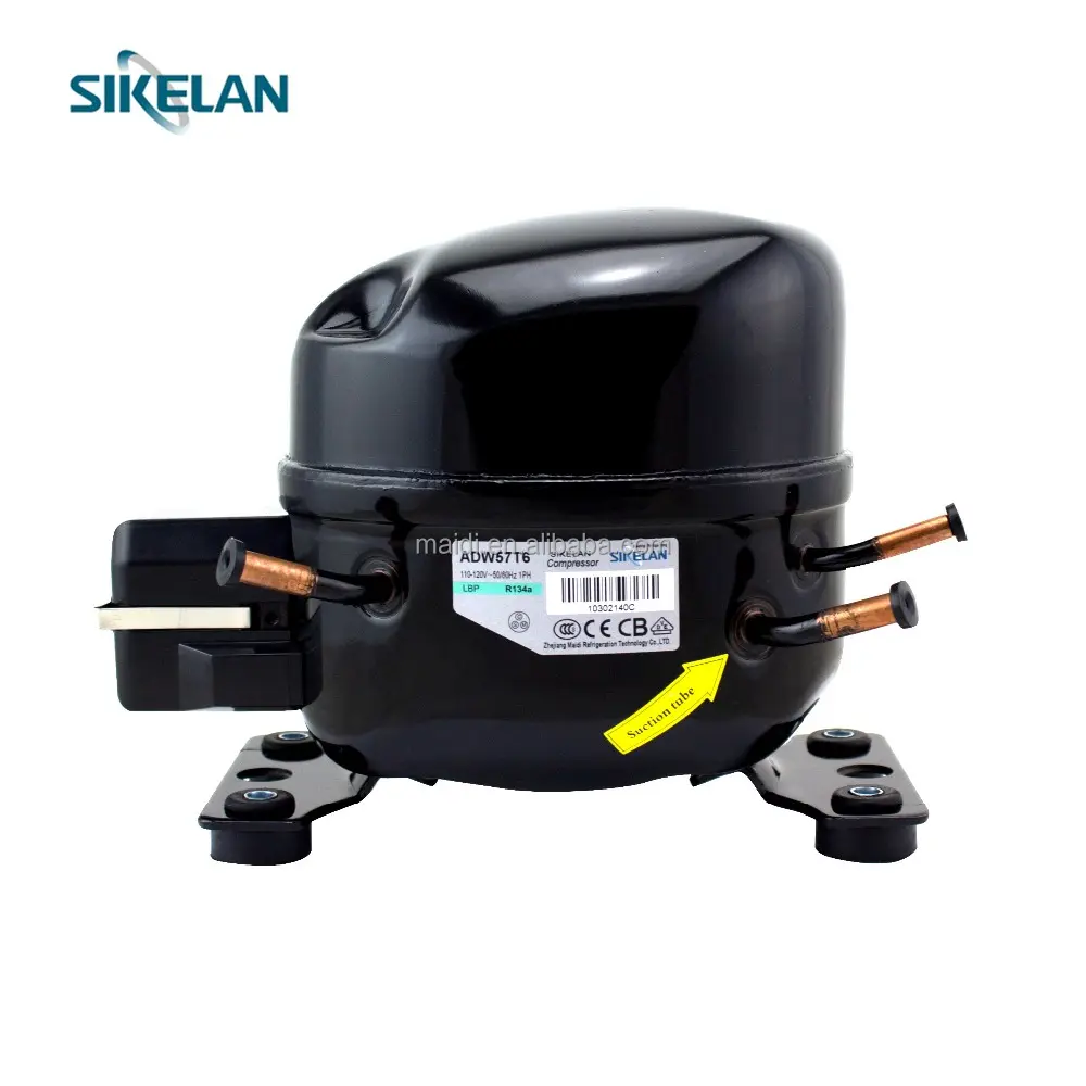 Sikelan compressor de motor para geladeira, compressor de motor hermético para geladeira, congelador doméstico, r134a zel adw57t6 110v