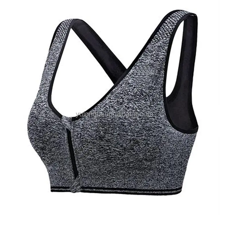 Großhandel nahtlose Front Reiß verschluss modische sexy Sport-BH Fitness Yoga Gym BH für Frauen