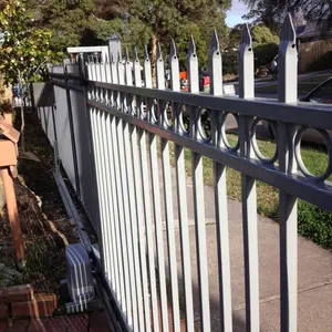 5.0x1.6m battuto cancelli scorrevoli pannello di recinzione in ferro battuto del cancello