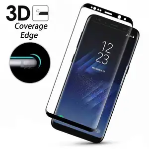 Pelindung layar kaca Tempered lem penuh premium tepi penuh ramah casing untuk Samsung S10 plus