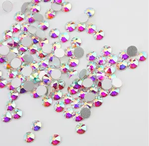 Yiwu SS3-SS16-diamantes de imitación para Nail Art, superbrillantes, con base plana, sin adhesivo, piedras Strass