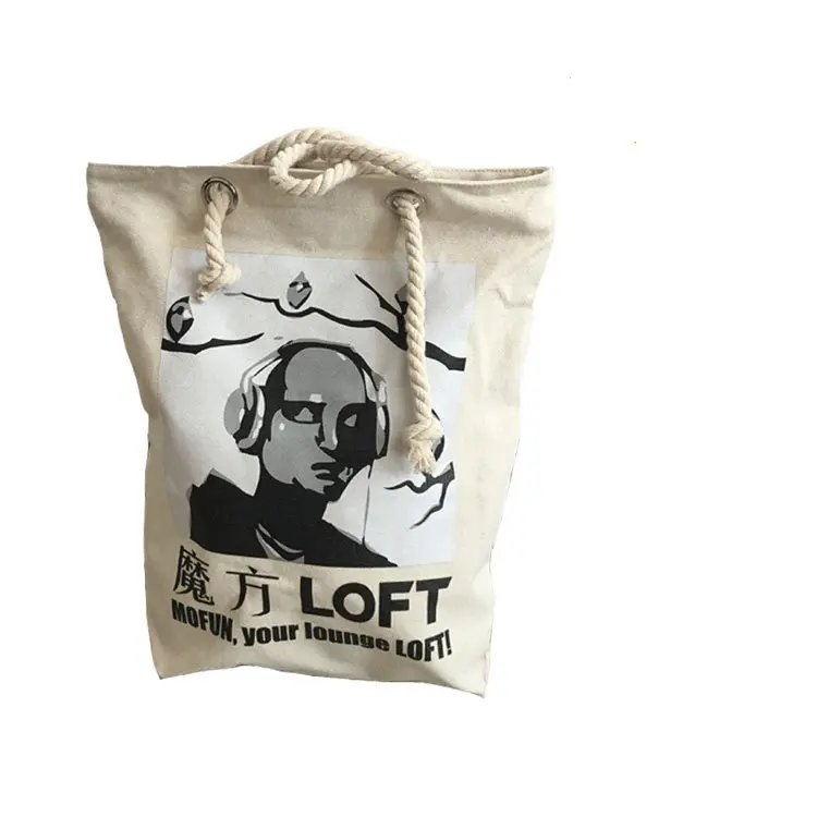 wholesale 10oz cotton canvas tote bag,canvas rope handle beach bag