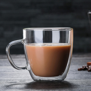 Tasse à café isotherme transparente à double paroi en borosilicate <span class=keywords><strong>Nespresso</strong></span> Tasse à thé en verre durable avec poignée pour verres - Product Image 1