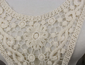 Alta calidad <span class=keywords><strong>50</strong></span>*32 <span class=keywords><strong>cm</strong></span> anchura off white water soluble algodón cuello de encaje patrones para vestidos - Product Image 3