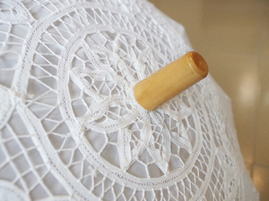 Señoras de la manera del cordón blanco boda hecho a mano - Product Image 5
