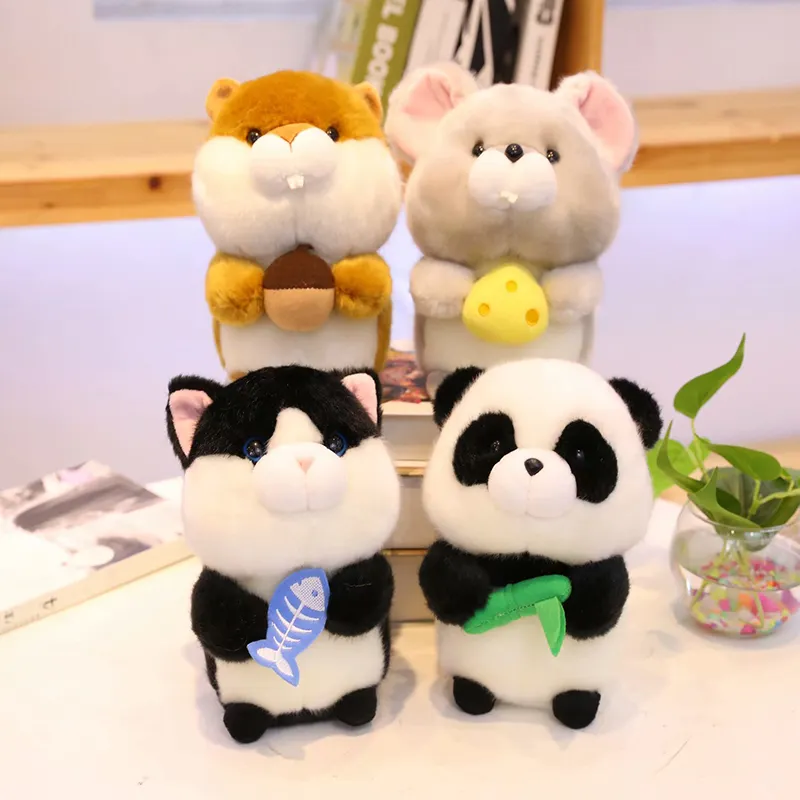 Wholesale LOW MOQ Cute Plush Panda Cat Mouse Hamster Soft Stuffed Animal Plush Toys