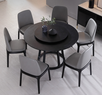 Ensemble de table à manger avec 6 chaises pour la salle à manger, design de meubles, table ronde en bois moderne, meubles de maison, ensemble de table à manger en bois pour 8 personnes