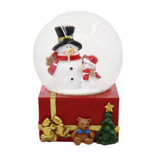 Coffee Cup Shape <strong>Snowman</strong> Polyresin Snowball Glass Snow <strong>Globe</strong> for Christmas Gift - Product Image 2