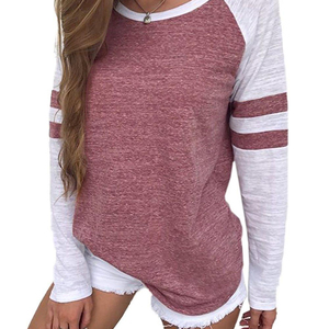 Mujeres de manga larga cuello redondo <span class=keywords><strong>rayas</strong></span> Tops <span class=keywords><strong>camiseta</strong></span> - Product Image 5