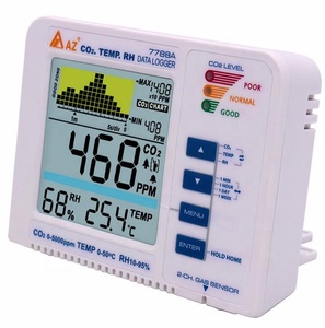 Pengukur Kelembaban Suhu Datalogger Karbon Dioksida Detektor <span class=keywords><strong>Gas</strong></span> Desktop Monitor CO2 <span class=keywords><strong>3</strong></span> Dalam 1 Presisi Tinggi 0-5000ppm
